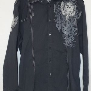 Roar black button down sleeve